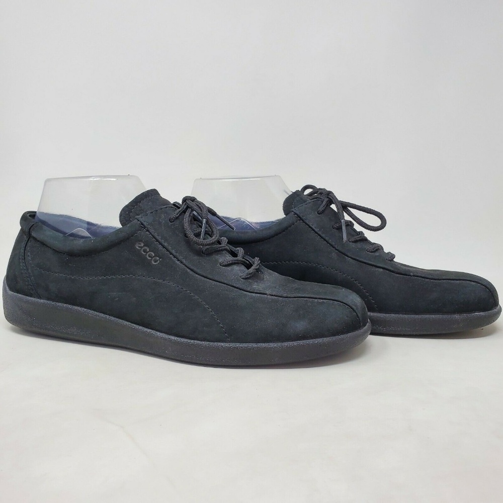 Ecco Womens Comfort Black Nubuck Veg Tanned Sz 40